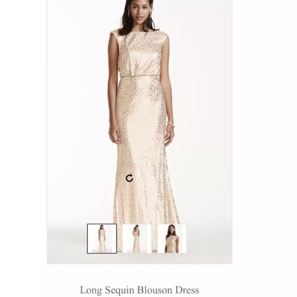 Long sequin blouson dress